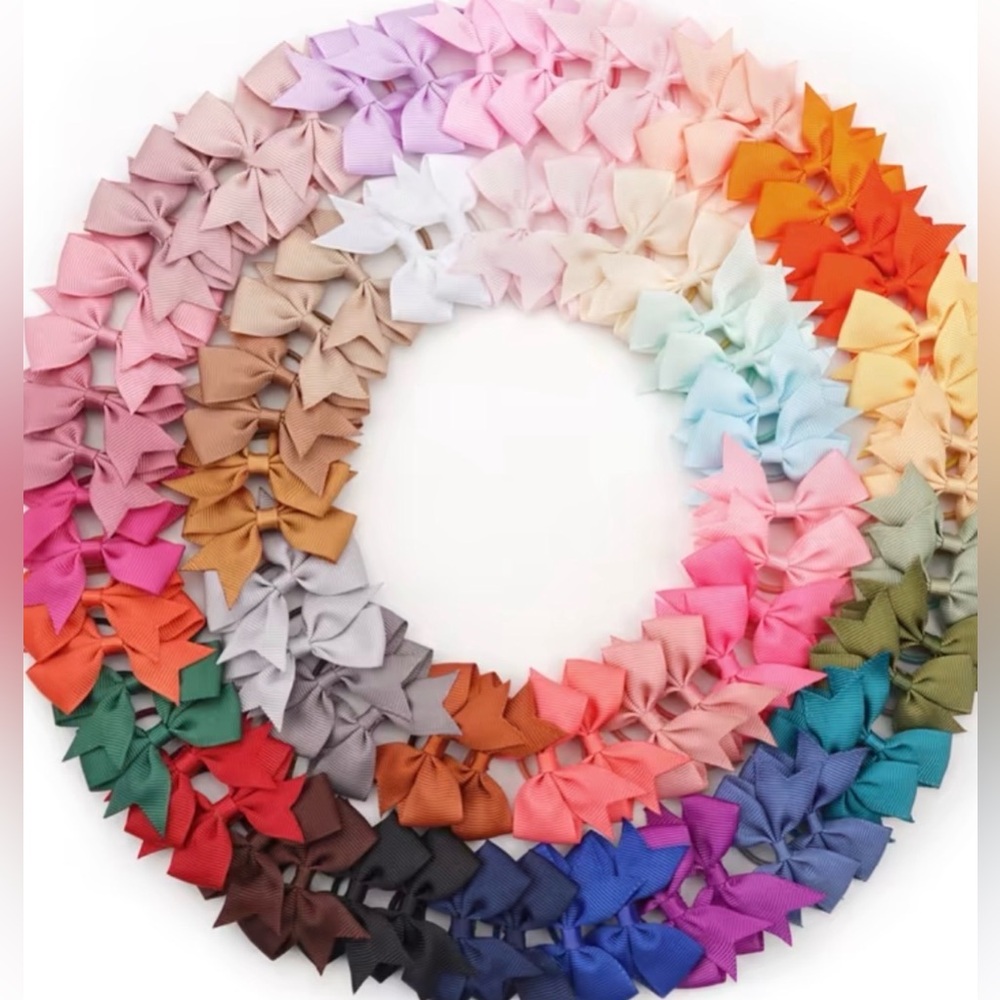 8pcs Colorful Hair Bow Set (Random Colors)